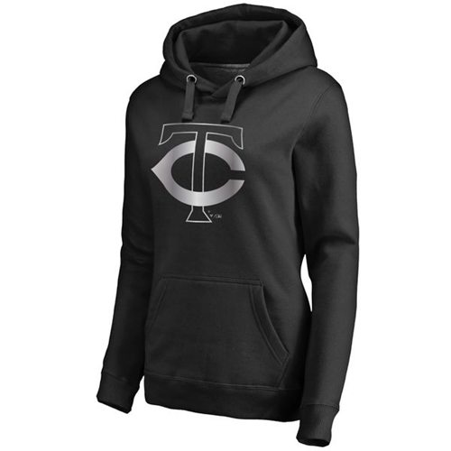 Women's Minnesota Twins Platinum Collection Pullover Hoodie Black - Zenithce