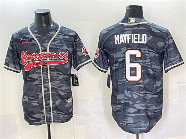Tampa Bay Buccaneers #6 Baker Mayfield Grey Camo Cool Base Stitched Jersey - Zenithce