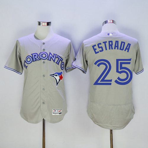 Blue Jays #25 Marco Estrada Grey Flexbase Authentic Collection Stitched Jersey - Zenithce