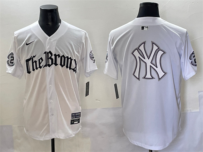 New York Yankees Team Big Logo White 'Gothic Legacy Edition' Vapor Premier Limited Stitched Jerseys - Zenithce