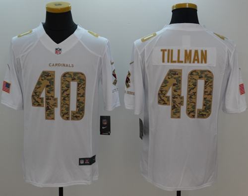 Cardinals #40 Pat Tillman White Stitched Limited Salute To Service Nike Jersey - Zenithce