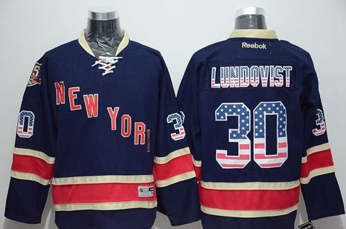 Rangers #30 Henrik Lundqvist Navy Blue USA Flag Fashion Stitched Jersey - Zenithce
