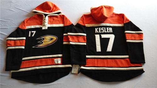 Ducks #17 Ryan Kesler Black Sawyer Hooded Sweatshirt Stitched Jersey - Zenithce