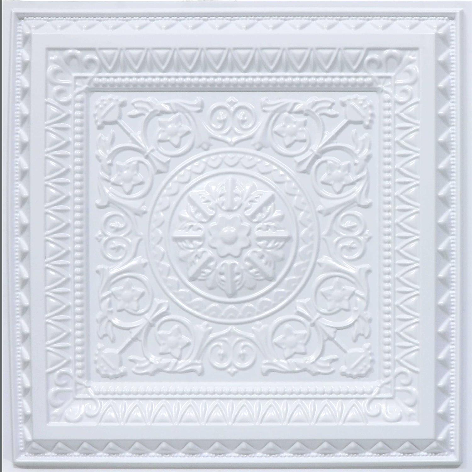 From Plain To Beautiful In Hours Economy La Scala 2 ft. x PVC Lay-in Ceiling Tile Pack - Zenithce