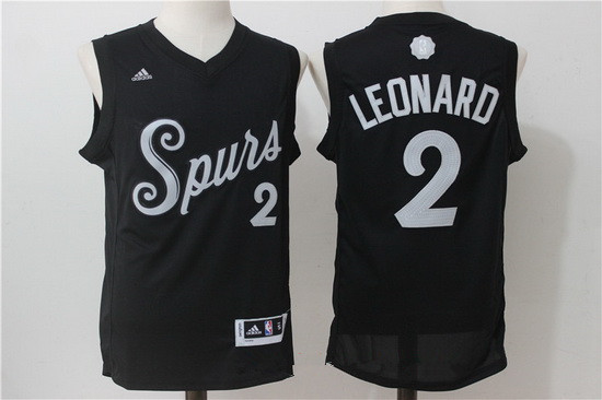 San Antonio Spurs #2 Kawhi Leonard adidas Black 2016 Christmas Day Stitched Swingman Jersey - Zenithce