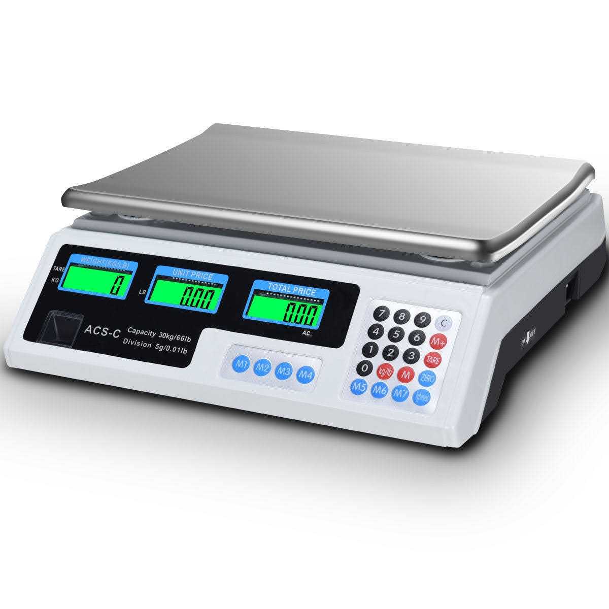 Costway 66lbs Digital Weight Scale Price Computing Retail Count Scale Food Meat Scales - Zenithce