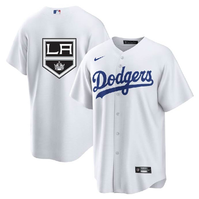 Los Angeles Dodgers Kings White Cool Base Stitched Jersey - Zenithce