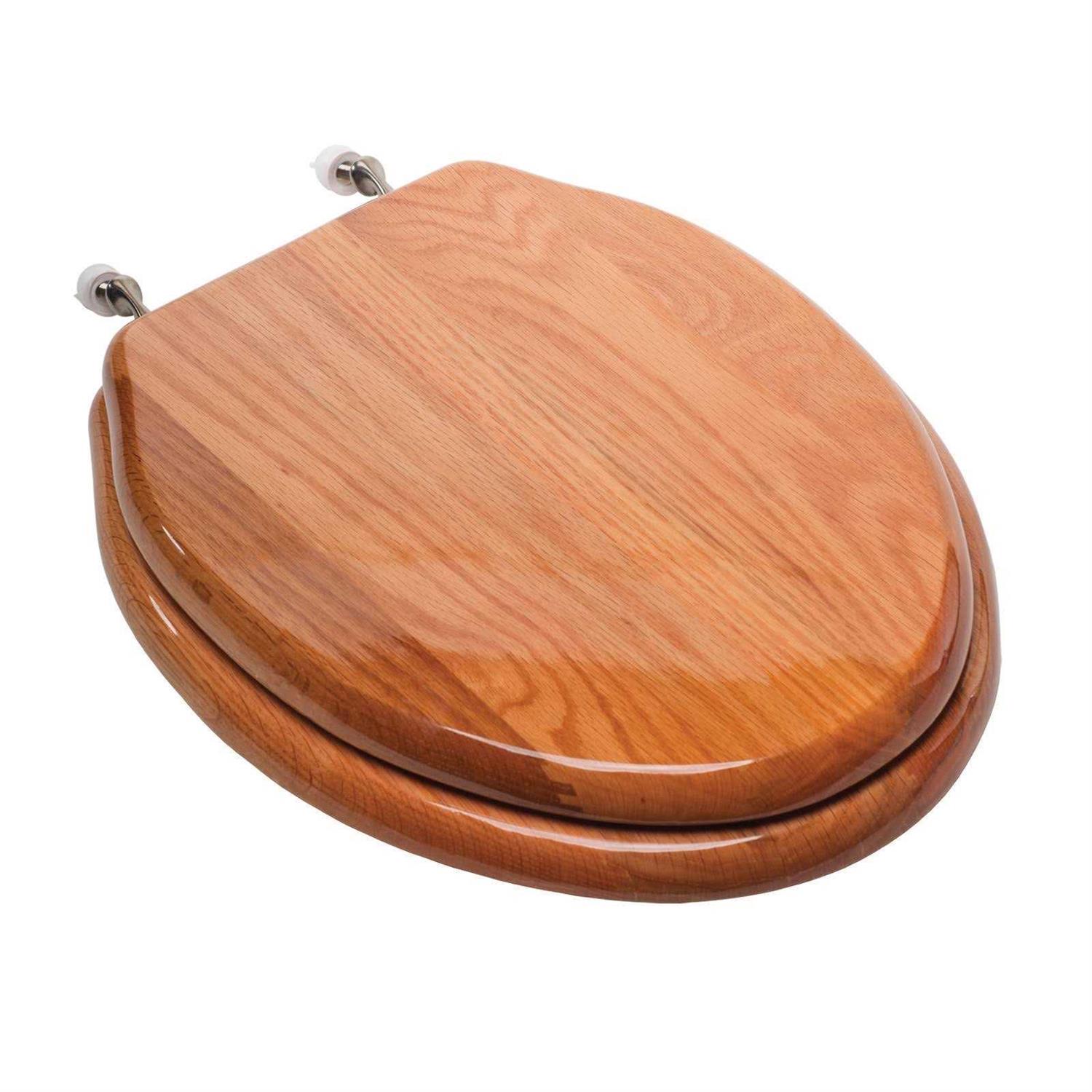 Elongated Designer Wood Toilet Seat Closed Front with Cover Comfort Seats - Zenithce