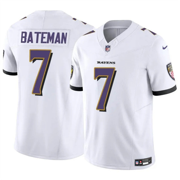 Baltimore Ravens #7 Rashod Bateman White 2023 F.U.S.E. Vapor Limited Jersey - Zenithce