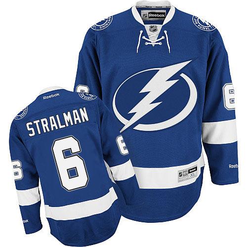 Lightning #6 Anton Stralman Blue Stitched Jersey - Zenithce