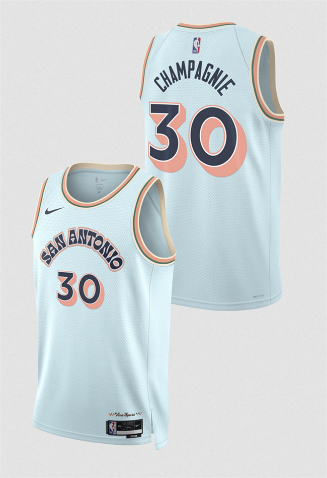 San Antonio Spurs #30 Julian Champagnie Light Blue 2024-25 City Edition Stitched Jersey - Zenithce