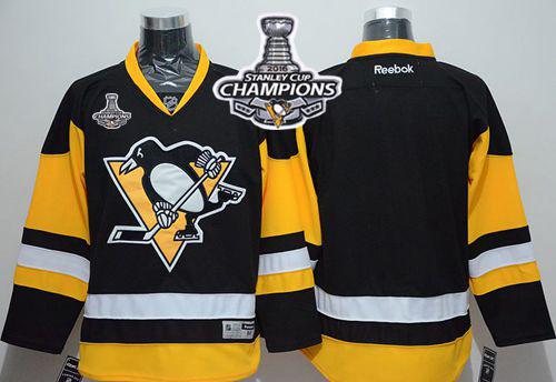 Penguins Blank Black Alternate 2016 Stanley Cup Champions Stitched Jersey - Zenithce