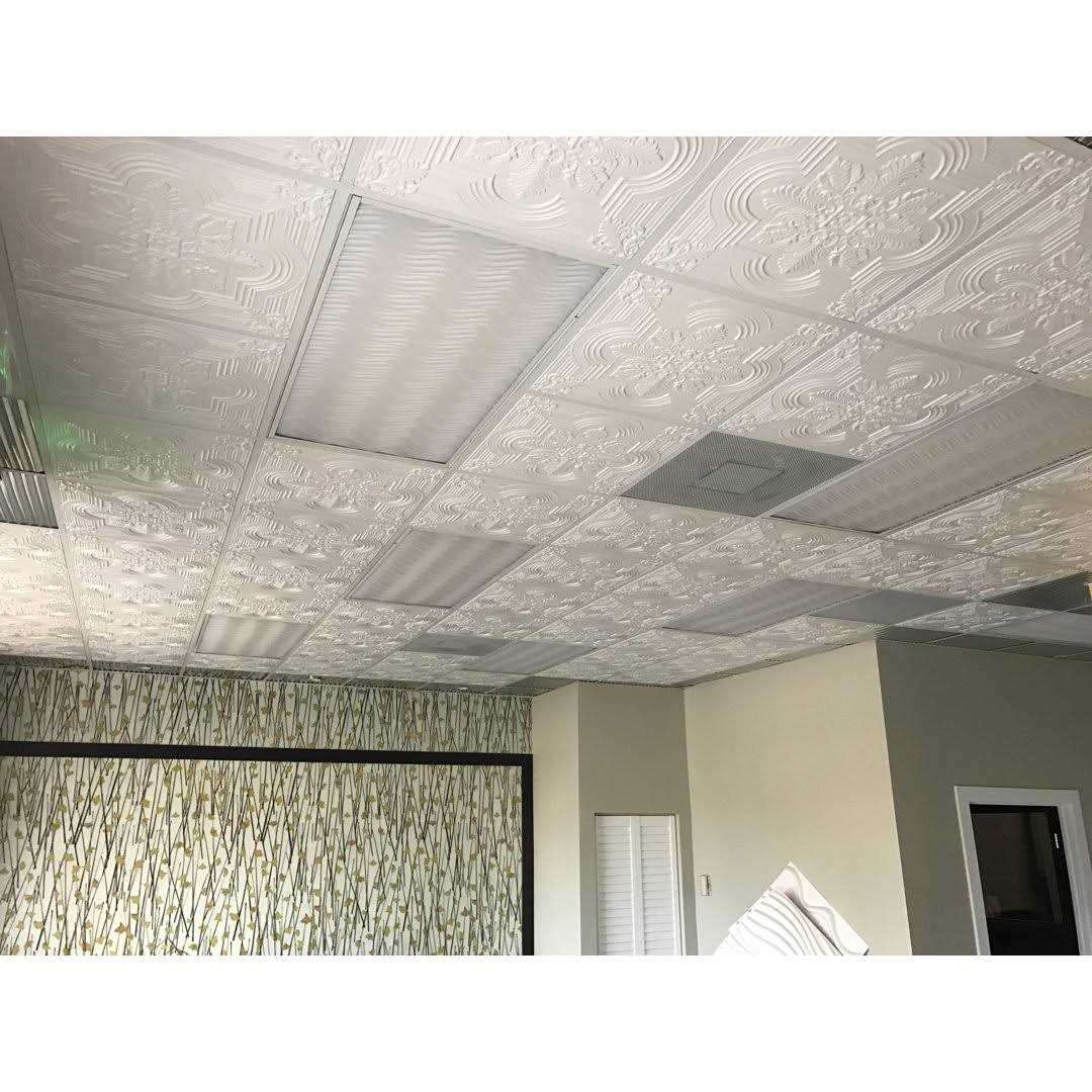 From Plain To Beautiful In Hours La Scala 2 ft. x 2 ft. PVC Glue-up or Lay-in Ceiling Tile - Zenithce
