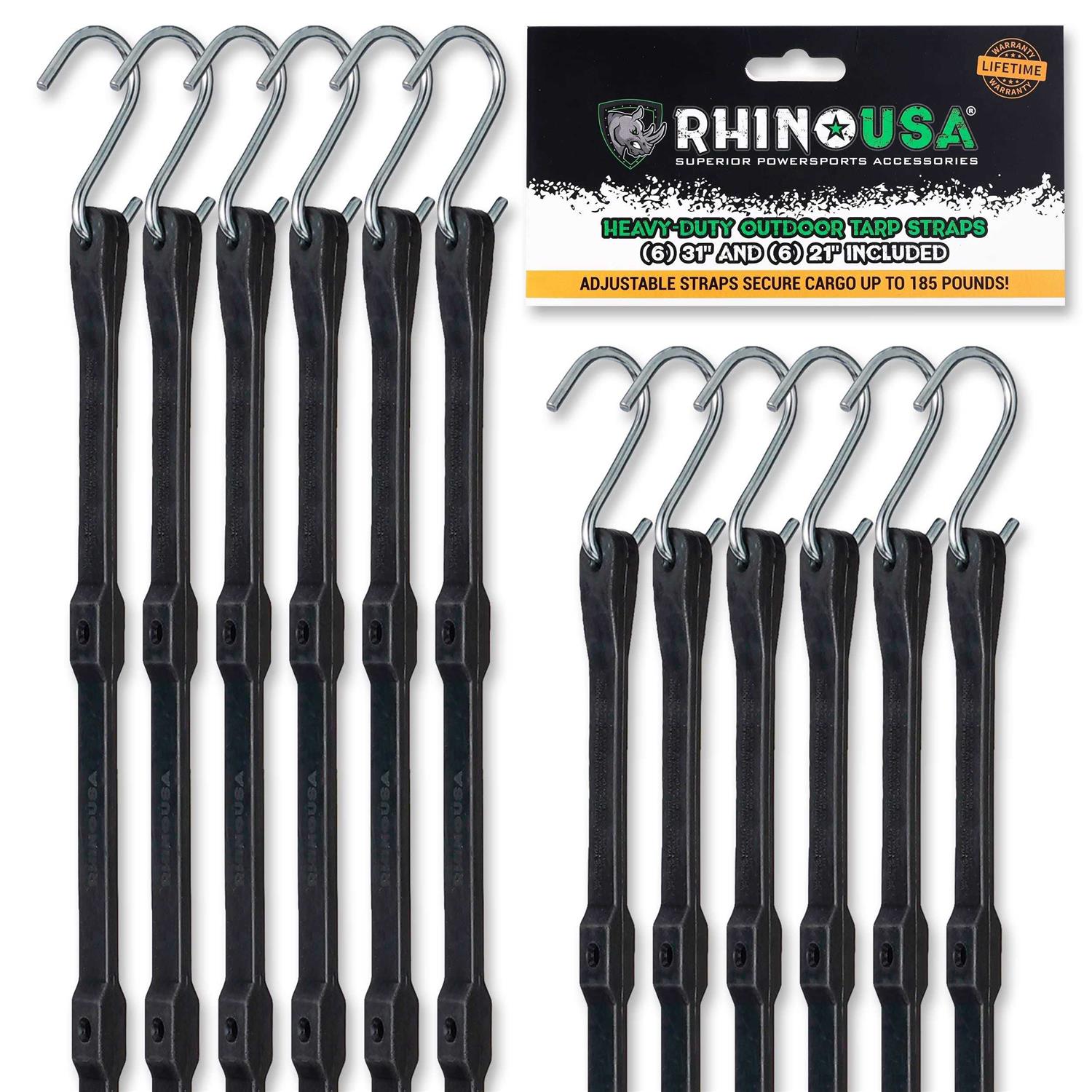 Rhino USA Retractable Transom Tie-Down Straps 1,800lb Guaranteed Max Break Strength - Zenithce