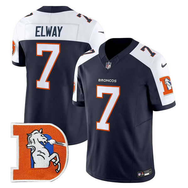 Denver Broncos #7 John Elway Navy 2024 F.U.S.E. V2 Throwback Vapor Limited Alternate Stitched Jersey - Zenithce