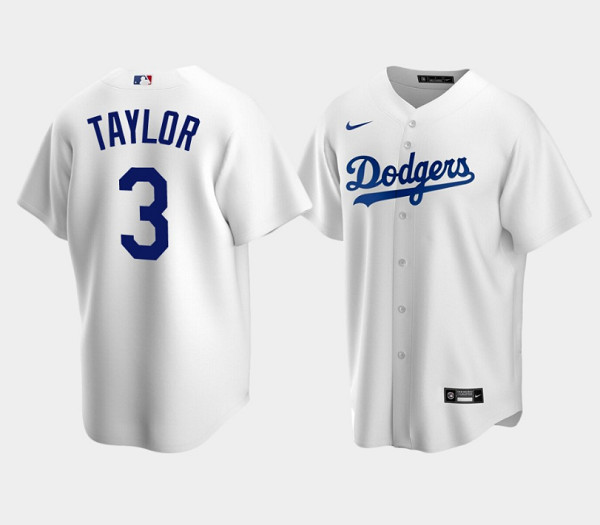 Los Angeles Dodgers #3 Chris Taylor White Cool Base Stitched Baseball Jersey - Zenithce