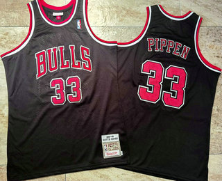 Chicago Bulls #33 Scottie Pippen 1997-98 Black Hardwood Classics Soul AU Throwback Jersey - Zenithce