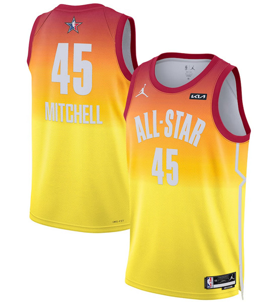 2023 All-Star #45 Donovan Mitchell Orange Game Swingman Stitched Jersey - Zenithce