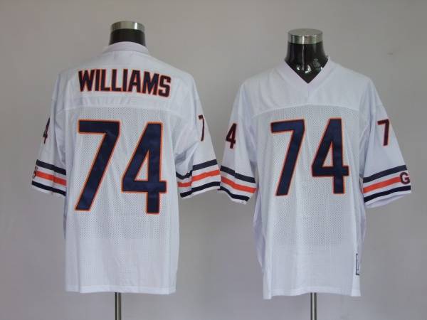 Mitchell Ness Bears #74 Chris Williams White Stitched Throwback Jersey - Zenithce