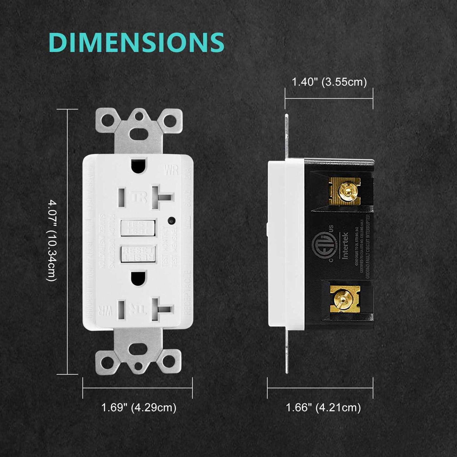 Ucomen Decorator GFCI Receptacle with LED Indicator Tamper Resistant - Zenithce