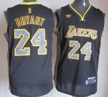 Los Angeles Lakers #24 Kobe Bryant Black Electricity Fashion Jersey - Zenithce