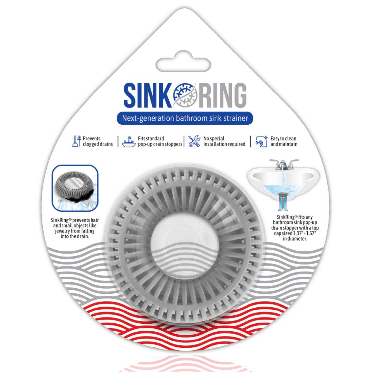 Sinkring The Ultimate Bathroom Sink Drain Protector Hair Catcher/Strainer/Snare - Zenithce