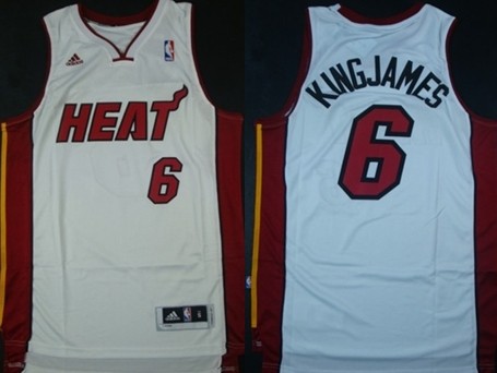 Miami Heat #6 KingJames Revolution 30 Swingman White Jersey - Zenithce