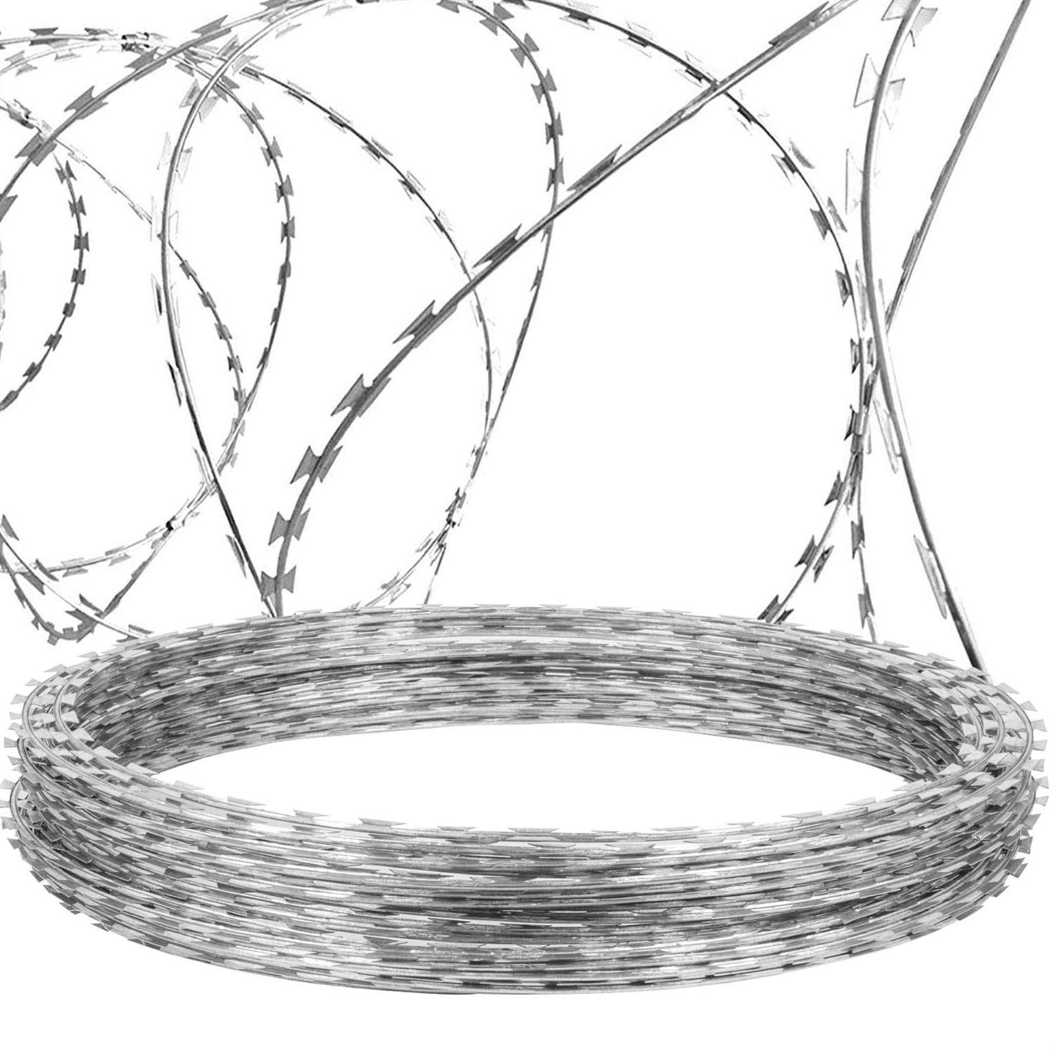 VEVOR Razor Wires Razor Barbed Wire Coils 49 ft Per Roll Razor Wire Fencing Razor Fence - Zenithce