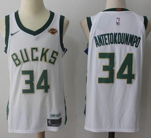 Milwaukee Bucks #34 Giannis Antetokounmpo White Stitched Jersey - Zenithce