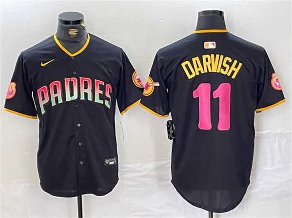 San Diego Padres #11 Yu Darvish Black Cool Base Stitched Jersey - Zenithce