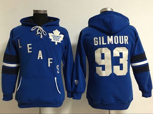 Toronto Maple Leafs #93 Doug Gilmour Blue Women's Old Time Heidi Hoodie NHL Hoodie - Zenithce