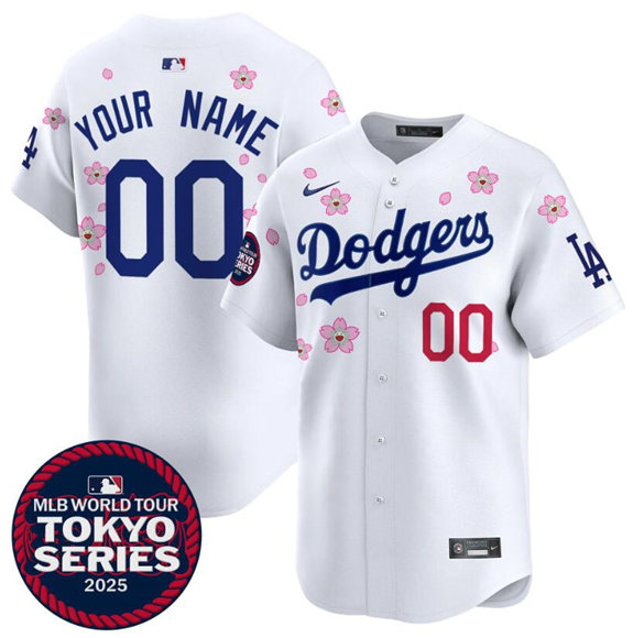 Los Angeles Dodgers Custom White 2025 Tokyo Series Limited Stitched Jersey - Zenithce