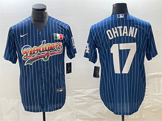 Los Angeles Dodgers #17 Shohei Ohtani Navy Cool Base With Patch Stitched Jersey - Zenithce