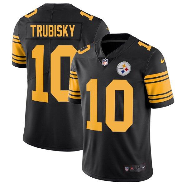 Pittsburgh Steelers #10 Mitchell Trubisky Black Color Rush Limited Stitched Jersey - Zenithce