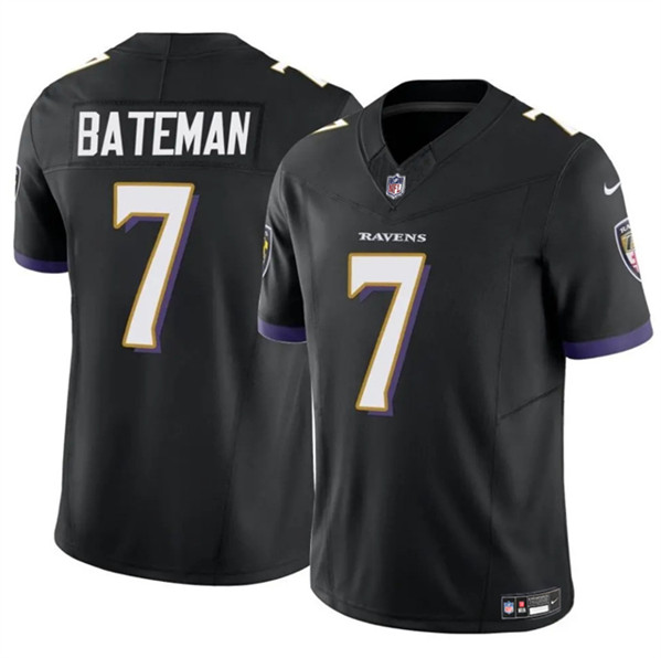 Baltimore Ravens #7 Rashod Bateman Black 2023 F.U.S.E Vapor Limited Jersey - Zenithce