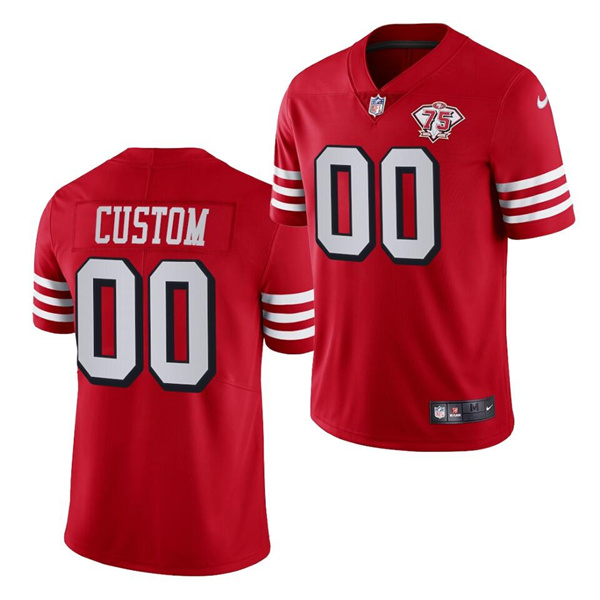 San Francisco 49ers Red 75th Anniversary Throwback Vapor Limited Football Stitched Jersey - Zenithce