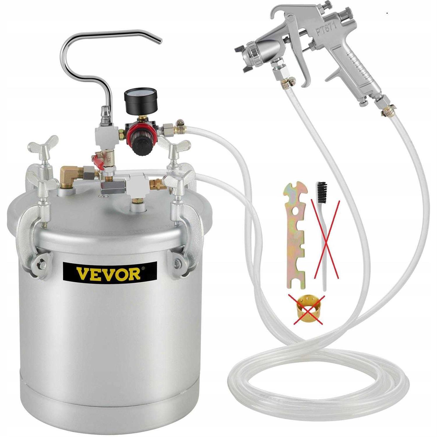 VEVOR Paint Tank 10L Pressure Pot Paint Sprayer 2.5 Gallon Pressure Spray Gun Re - Zenithce