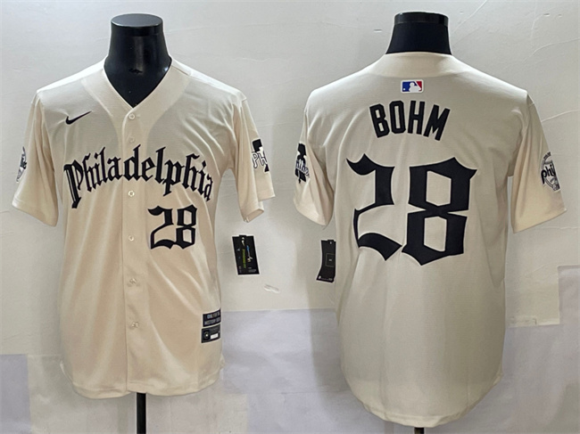 Philadelphia Phillies #28 Alec Bohm Cream Gothic Vapor Limited Stitched Jersey - Zenithce