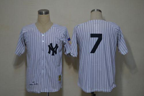 Mitchell And Ness 1951 Yankees #7 Mickey Mantle White Throwback Stitched Jersey - Zenithce