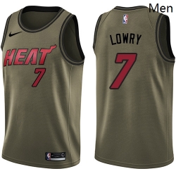 Miami Heat 7 Kyle Lowry Green Salute to Service Swingman Jersey - Zenithce