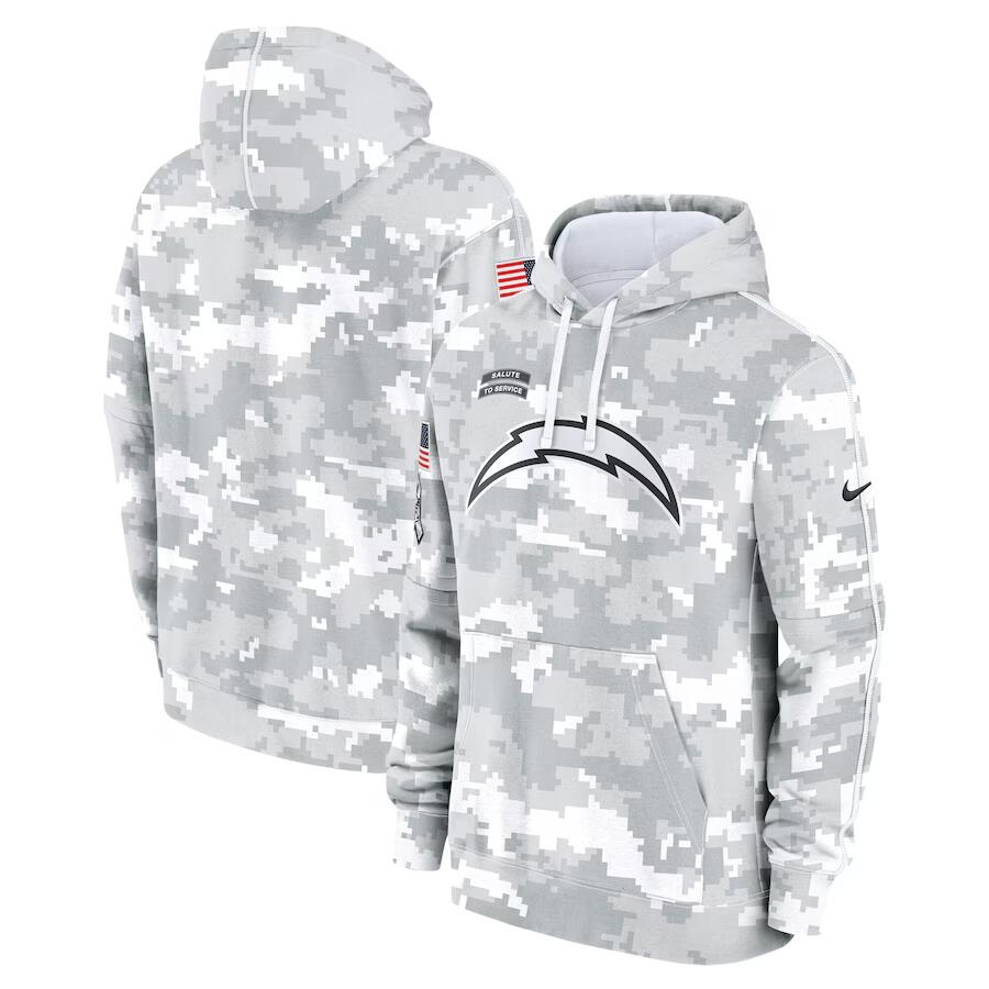 Los Angeles Chargers 2024 Arctic Camo Salute To Service Club Fleece Pullover Hoodie - Zenithce