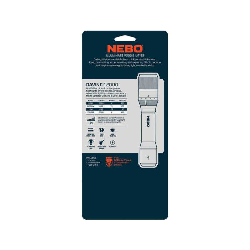 Nebo Davinci 1500 Lumens LED Rechargeable Flashlight - Zenithce