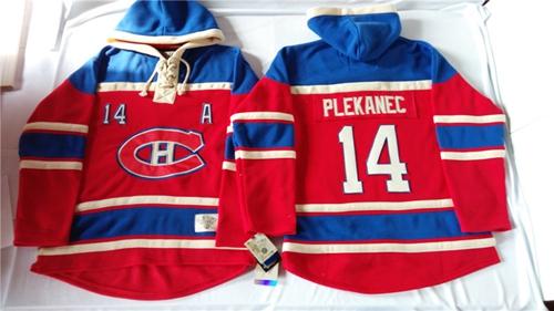 Canadiens #14 Tomas Plekanec Red Sawyer Hooded Sweatshirt Stitched Jersey - Zenithce
