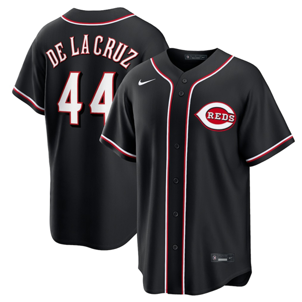 Cincinnati Reds #44 Elly De La Cruz Black Out Stitched Jersey - Zenithce