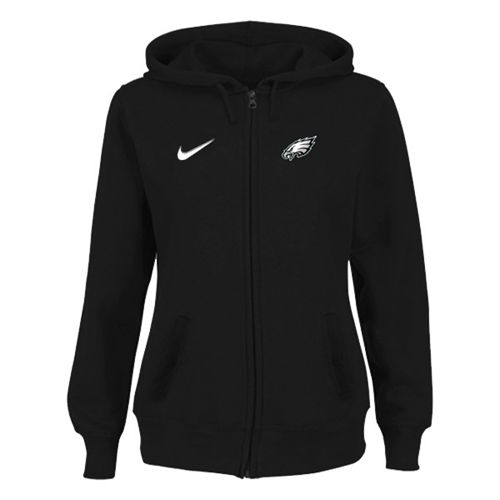 Women's Philadelphia Eagles Stadium Rally Full Zip Hoodie Black - Zenithce
