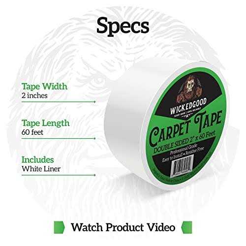 WickedGood Carpet Tape with Liner Double Sided Multi-Purpose Rug Tape - Zenithce