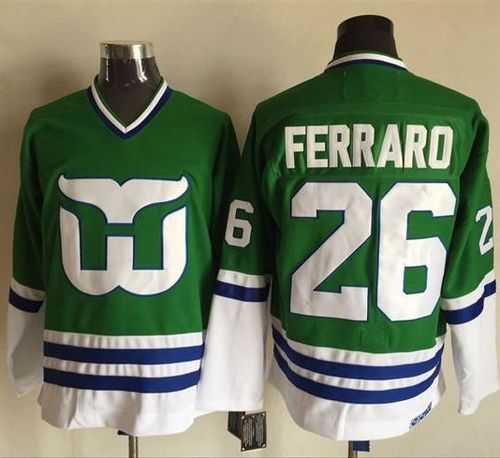 Whalers #26 Ray Ferraro Green CCM Throwback Stitched Jersey - Zenithce