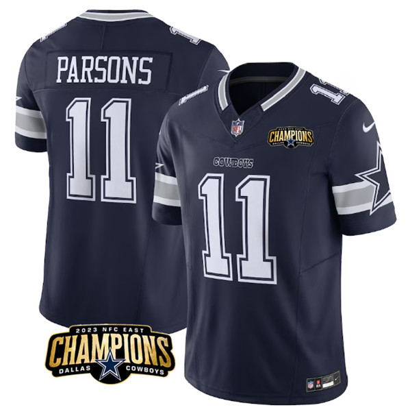 Dallas Cowboys #11 Micah Parsons Navy 2023 F.U.S.E. NFC East Champions Patch Stitched Jersey - Zenithce