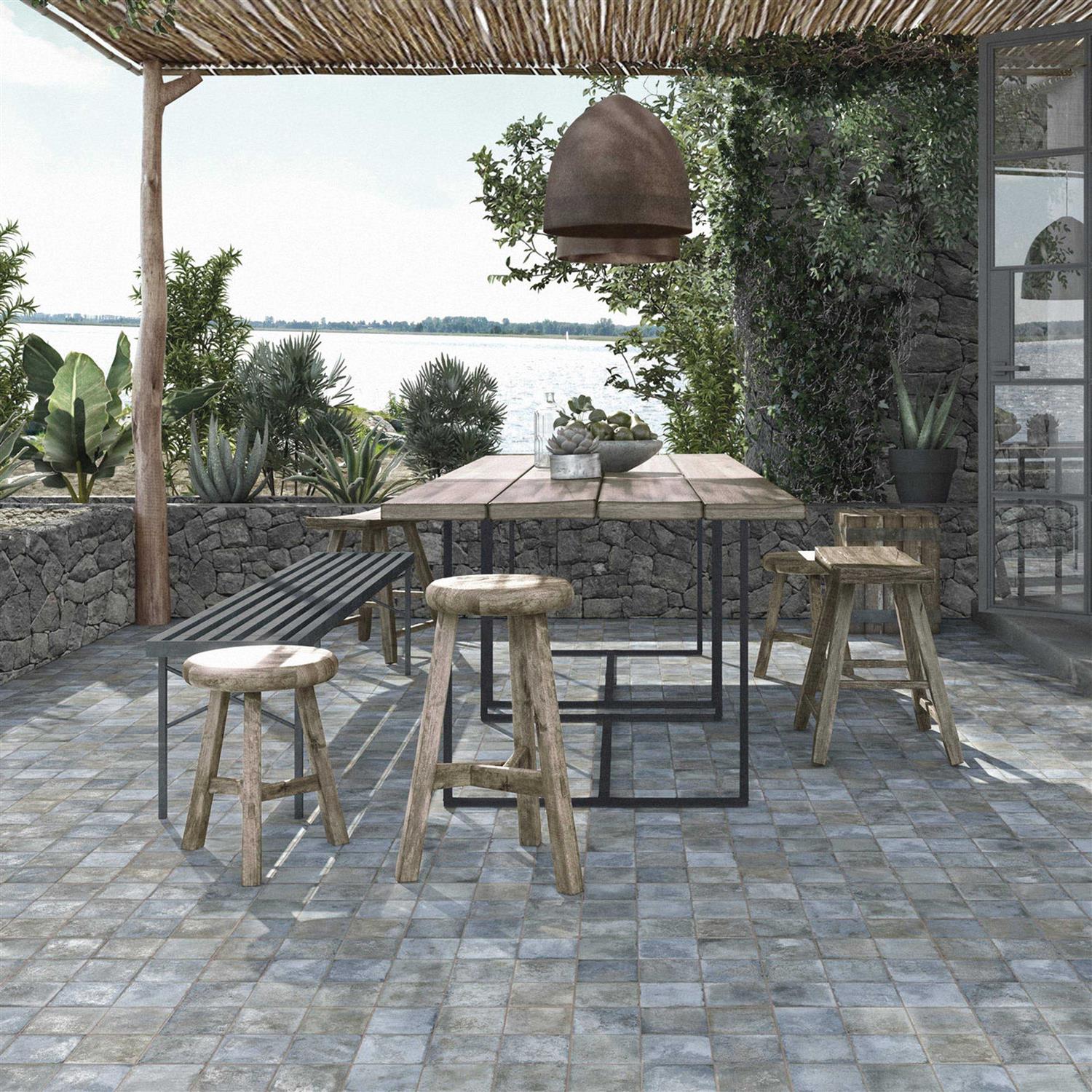 Merola Tile Kings Clay Checker Sand 17.63 x 17.63 Ceramic Floor and Wall Tile - Zenithce