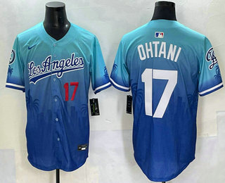 Los Angeles Dodgers #17 Shohei Ohtani Blue 2025 City Connect Limited Stitched Jersey - Zenithce